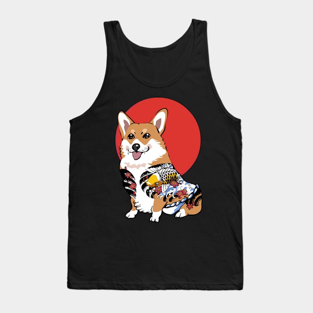 Yakuza Corgi Tank Top by huebucket